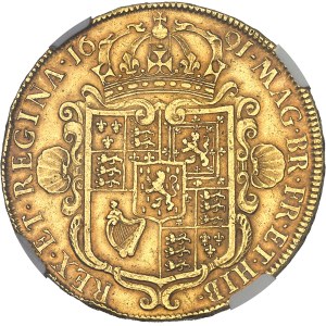 Guillaume et Marie (1689-1694). 5 guinées 1691, Londres.
