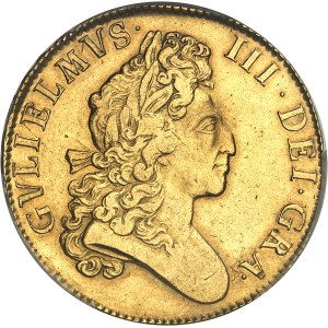 Guillaume III (1694-1702). 5 guinées, 1er buste 1700, Londres.
