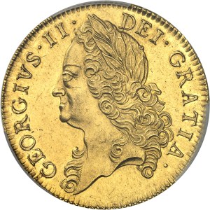 George II (1727-1760). 5 guineas, aged head 1748, London.