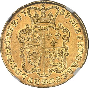 George II (1727-1760). 2 gold guineas, young bust 1738, London.