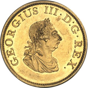 Georges III (1760-1820). Demi-penny pour l’Irlande en bronze doré, Flan bruni (PROOF) 1805, Soho.