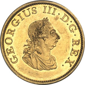 George III (1760-1820). Halfpenny for Ireland in gilt bronze, Flan bruni (PROOF) 1805, Soho.