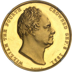 Guillaume IV (1830-1837). Médaille d’Or, couronnement de Guillaume IV et d’Adélaïde, Flan bruni (PROOF) 1831, Londres.