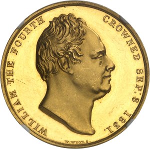 William IV (1830-1837). Gold Medal, Coronation of William IV and Adelaide, burnished flan (PROOF) 1831, London.