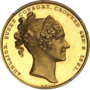 Guillaume IV (1830-1837). Médaille d’Or, couronnement de Guillaume IV et d’Adélaïde, Flan bruni (PROOF) 1831, Londres.