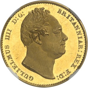 Guillaume IV (1830-1837). Essai du souverain, tranche lisse, Flan bruni (PROOF) 1830, Londres.