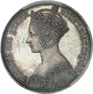 Victoria (1837-1901). Crown or Gothic crown, Burnished custard (PROOF) 1847, London.