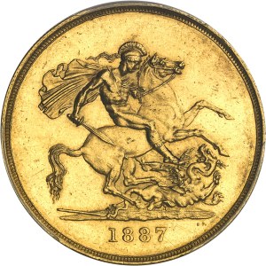 Victoria (1837-1901). 5 pounds, Queen's Jubilee 1887, London.