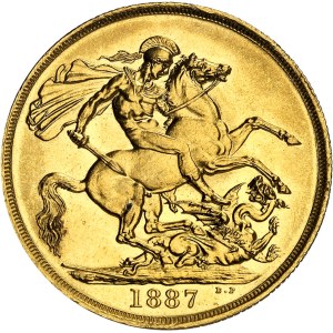 Victoria (1837-1901). 2 livres (2 pounds), jubilé de la Reine 1887, Londres.
