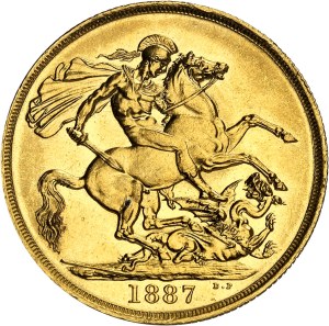 Victoria (1837-1901). 2 pounds, Queen's Jubilee 1887, London.