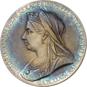 Victoria (1837-1901). Silver medal, Queen's Diamond Jubilee, by G. W. de Saulles after T. Brock. Brock 1897, London.