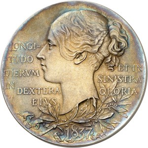 Victoria (1837-1901). Silver medal, Queen's Diamond Jubilee, by G. W. de Saulles after T. Brock. Brock 1897, London.