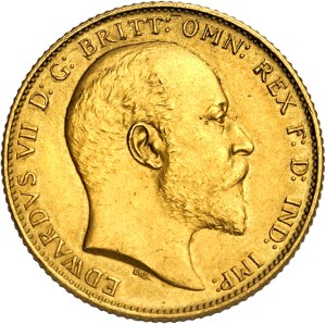 Edward VII (1901-1910). Sovereign, matt and burnished blank (PROOF MATTE) 1902, London.