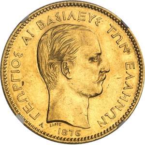Georges Ier (1863-1913). 100 drachmes Or 1876, A, Paris.