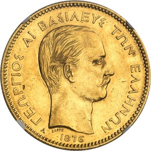 George I (1863-1913). 100 drachmas Gold 1876, A, Paris.
