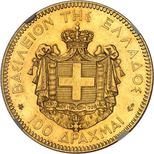 George I (1863-1913). 100 drachmas Gold 1876, A, Paris.