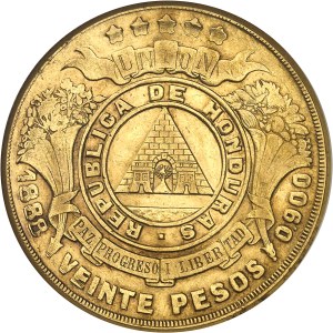 Republic. 20 pesos 1888, Tegucigalpa.