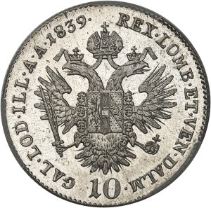 Ferdinand I (1835-1848). 10 kreuzers 1839, E, Karlsburg (Alba Julia).