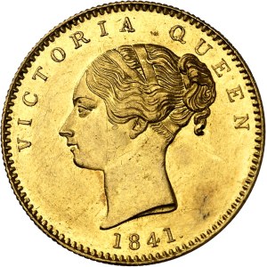 Victoria (1837-1901). Mohur, légende continue 1841, Calcutta.