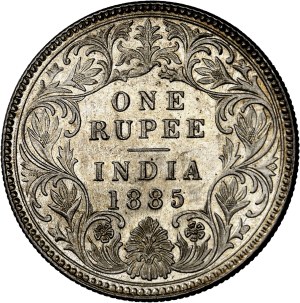 Victoria (1837-1901). Rupee 1885, C, Calcutta.