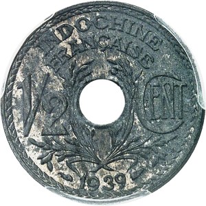 Third Republic (1870-1940). 1/2 cent zinc 1939, Paris.