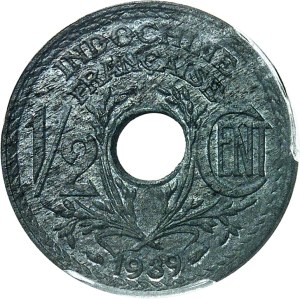 Third Republic (1870-1940). 1/2 cent zinc 1939, Paris.
