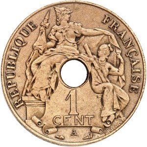 IIIe République (1870-1940). Essai-piéfort de 1 cent(ième), en bronze, flan mat 1908, A, Paris.
