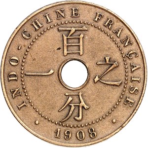 IIIe République (1870-1940). Essai-piéfort de 1 cent(ième), en bronze, flan mat 1908, A, Paris.