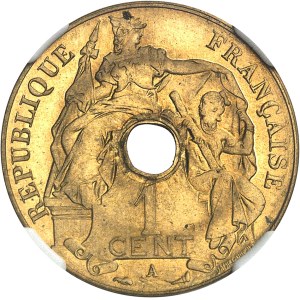 IIIe République (1870-1940). Épreuve de 1 cent(ième), en cuivre jaune 1910, A, Paris.