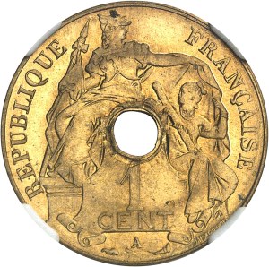 IIIe République (1870-1940). Proof of 1 cent, in yellow copper 1910, A, Paris.