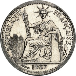 IIIe République (1870-1940). Test of 10 cent(ièmes) in nickel, Frappe spéciale (SP) 1937, Paris.
