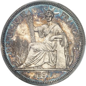 IIIe République (1870-1940). Piastre, Flan bruni (PROOF) 1889, A, Paris.