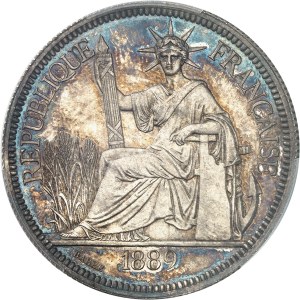 IIIe République (1870-1940). Piastre, Flan bruni (PROOF) 1889, A, Paris.