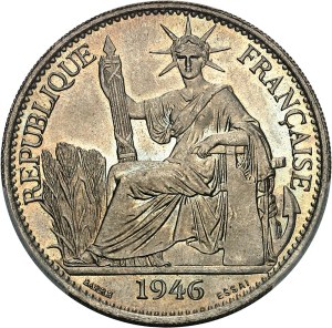 Provisional Government of the French Republic (1944-1946). Test of 50 cent(ièmes) in nickel bronze, Frappe spéciale (SP) 1946, Paris.