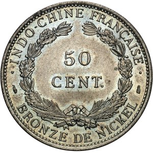 Gouvernement provisoire de la République française (1944-1946). Essai de 50 cent(ièmes) en bronze de nickel, Frappe spéciale (SP) 1946, Paris.