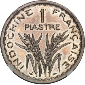 Gouvernement provisoire de la République française (1944-1946). Essai de 1 piastre, avec rameau simple, tranche striée et rainurée, Frappe spéciale (SP) 1946, Paris.