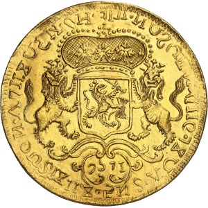 Bornéo, sultanat de Banjar. Pièce de présentation en Or, au module de 20 ducats, sur le type du ducaton de Hollande (1759) [c.1830 ?], Banjarmasin ?
