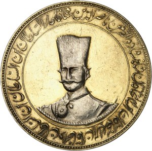 Nassereddine Shah (1848-1896). Toman (10 kran), commemorative coinage for the 50th anniversary of the reign of AH 1313 (1896), Tehran.