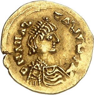 Ostrogoths, Theodoric (493-526). Tremissis in the name of Anastasius ND (c.500), Rome.
