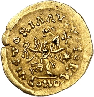Ostrogoths, Theodoric (493-526). Tremissis in the name of Anastasius ND (c.500), Rome.