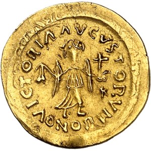 Ostrogoths, Athalaric, Théodat ou Vitigès (526-540). Trémissis au nom de Justinien Ier ND (c.530-540), Rome ?