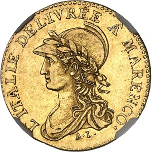 Gaule subalpine (1800-1802). 20 francs Marengo An 9 (1801), Turin.