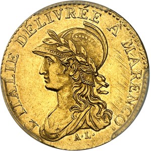 Gaule subalpine (1800-1802). 20 francs Marengo An 10 (1802), Turin.