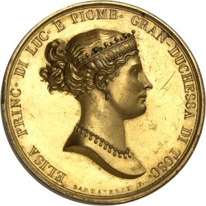 Lucca, Elisa Bonaparte and Felix Baciocchi (1805-1814). Medal, appointment of Elisa Bonaparte as Grand Duchess of Tuscany, by Santarelli ND (1809).