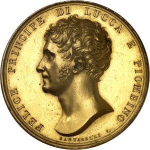 Lucca, Elisa Bonaparte and Felix Baciocchi (1805-1814). Medal, appointment of Elisa Bonaparte as Grand Duchess of Tuscany, by Santarelli ND (1809).