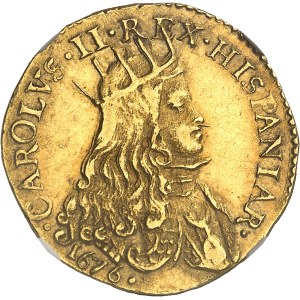Milan (duché de), Charles II (1665-1700). Doppia 1676, Milan.