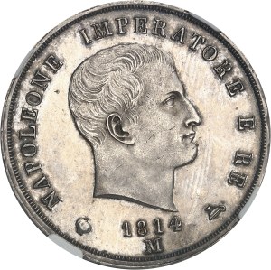 Milan, Kingdom of Italy, Napoleon I (1805-1814). 5 lira, 2nd type with recessed edge 1814, M, Milan.