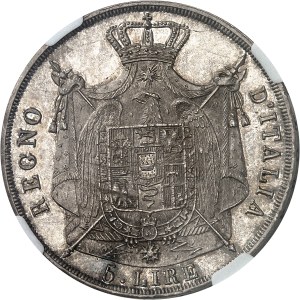 Milan, Kingdom of Italy, Napoleon I (1805-1814). 5 lira, 2nd type with recessed edge 1814, M, Milan.