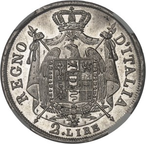 Milan, Kingdom of Italy, Napoleon I (1805-1814). 2 lira, 2nd type with recessed edge, Flan bruni (PROOF) 1813/188, M, Milan.