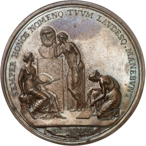 Naples et Sicile, Ferdinand IV (1759-1816). Médaille, fondation de l’École de dessin de Palerme, par N. Morghen 1792, Naples.